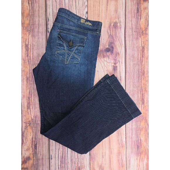Kut From The Kloth Maggy Flare Leg Dark Wash Jeans 16 - Picture 3 of 10